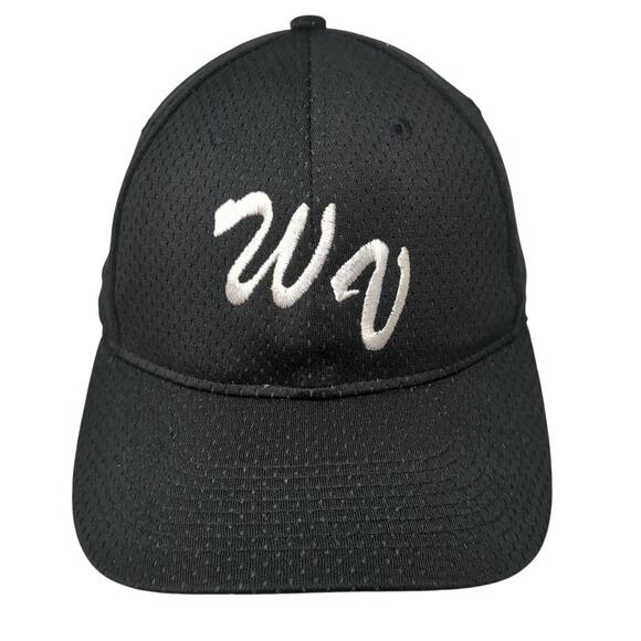 WV Strapback Hat Black One Size Solid Embroidered Augusta Sportswear - Picture 1 of 9